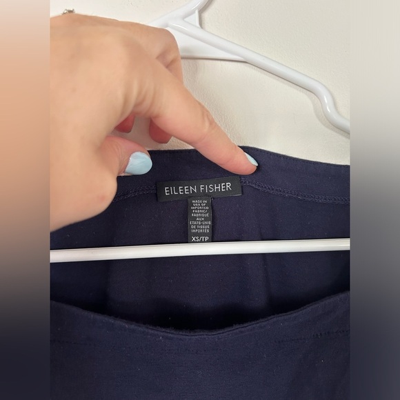 Eileen Fisher Large Top Womens Black Square Neck Boxy Neutral Minimalist USA - Picture 3 of 8